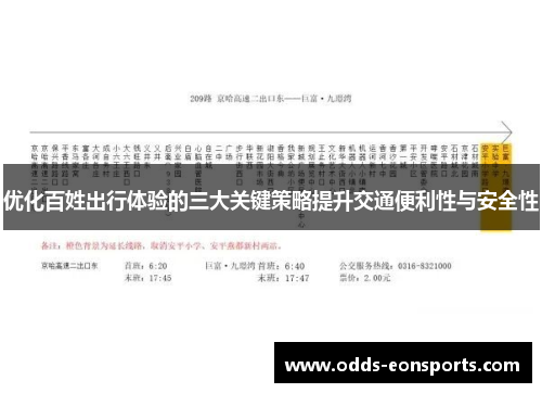 优化百姓出行体验的三大关键策略提升交通便利性与安全性